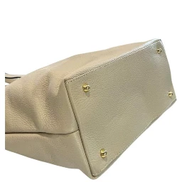 Beige Cowhide Clutch Bag