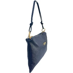 Blue Cowhide Clutch Bag