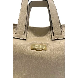 Beige Cowhide Clutch Bag