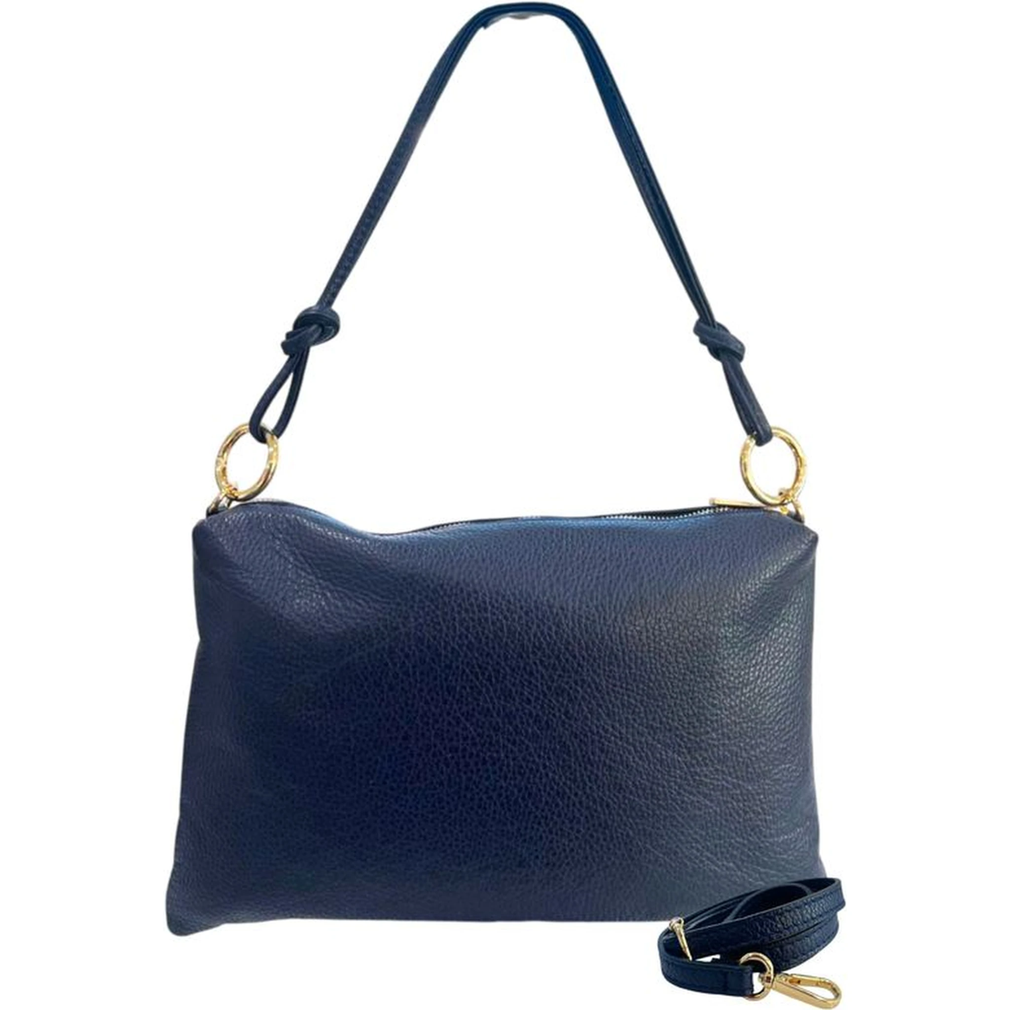 Blue Cowhide Clutch Bag