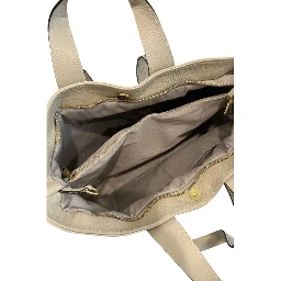 Beige Cowhide Clutch Bag