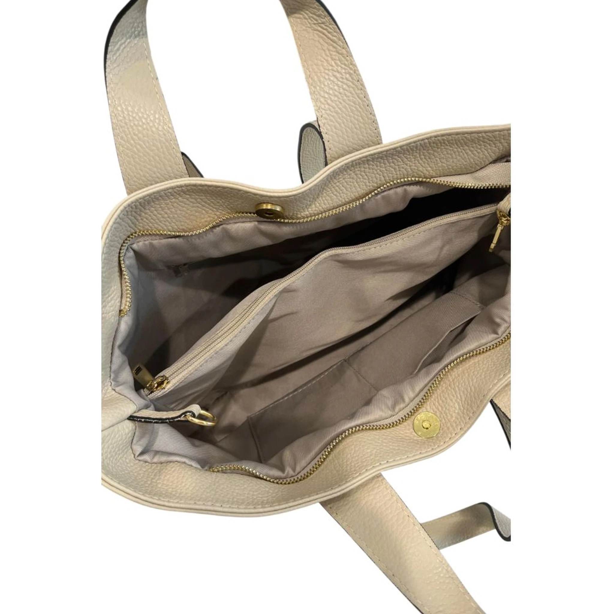 Beige Cowhide Clutch Bag