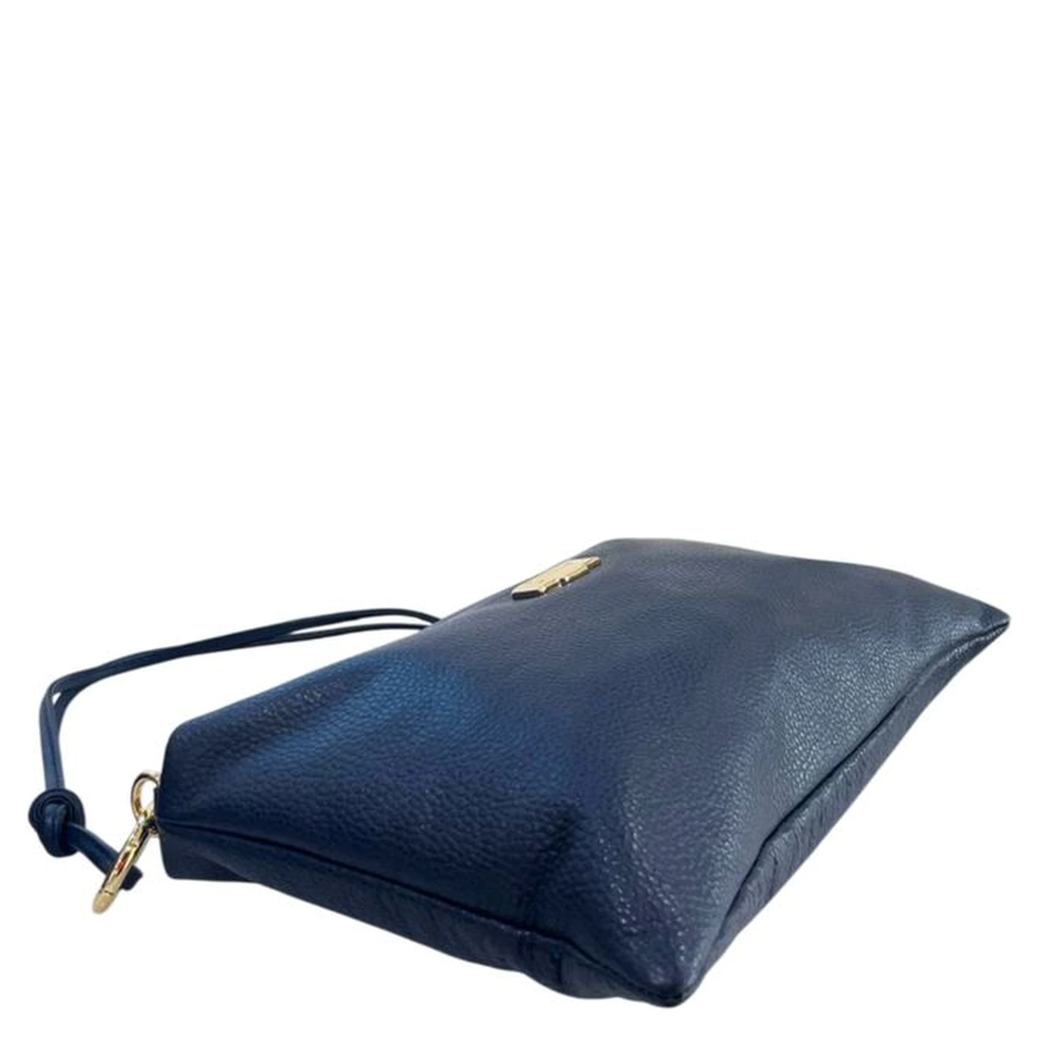 Blue Cowhide Clutch Bag