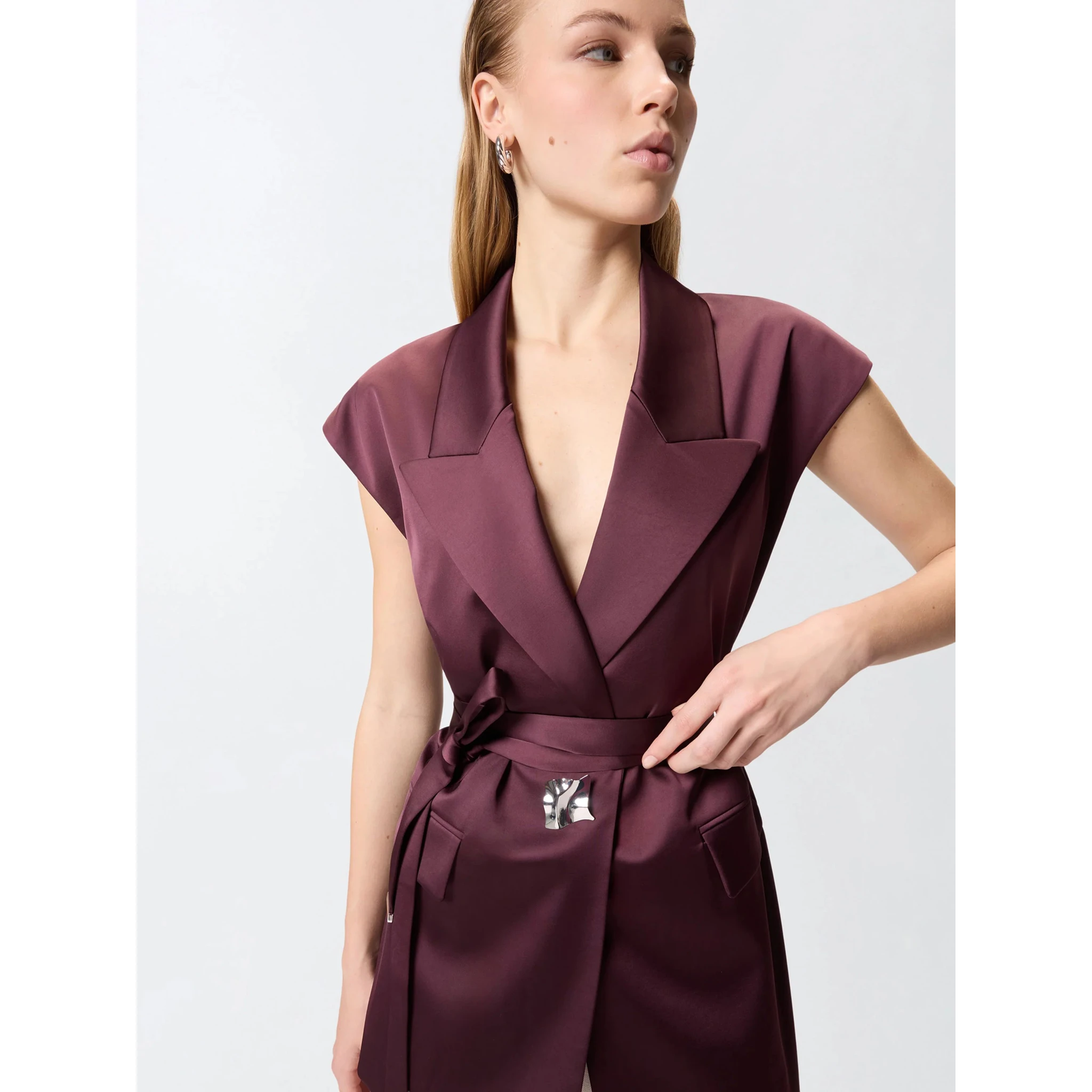 سترة باذنجان وردي