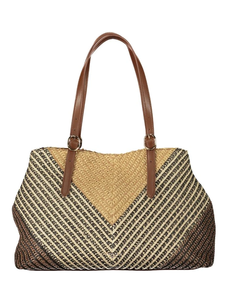 Brown Polyester Handbag