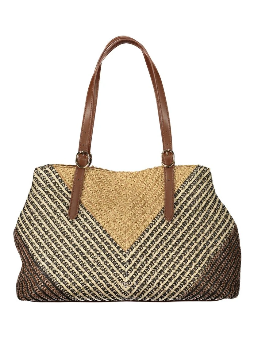 Brown Polyester Handbag