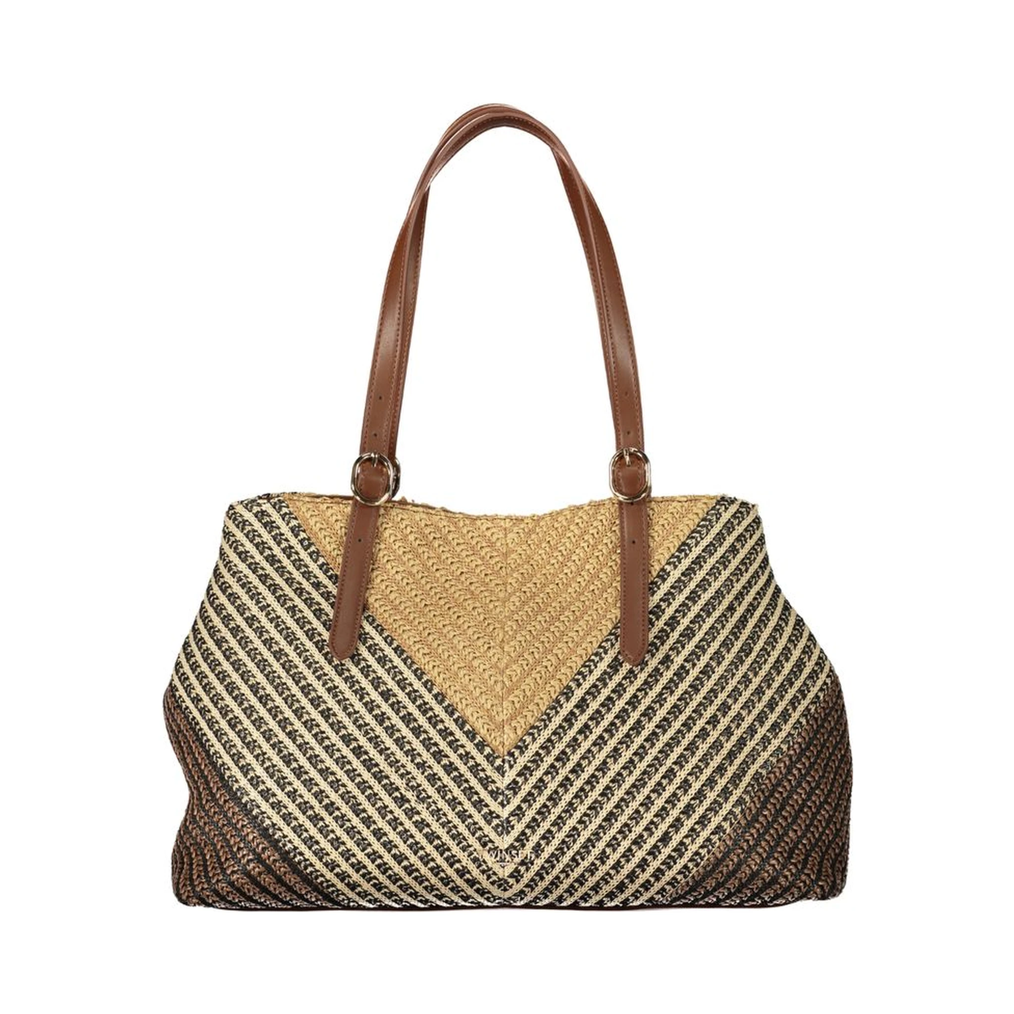 Brown Polyester Handbag