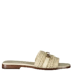 Beige Polyester Slides