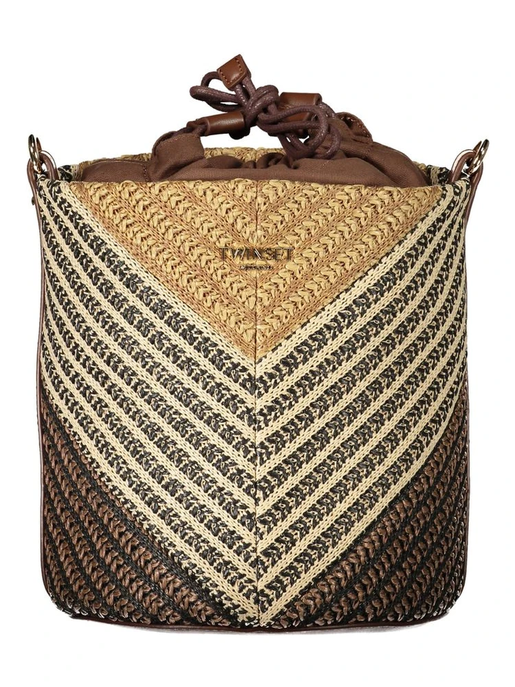 Brown Polyester Handbag