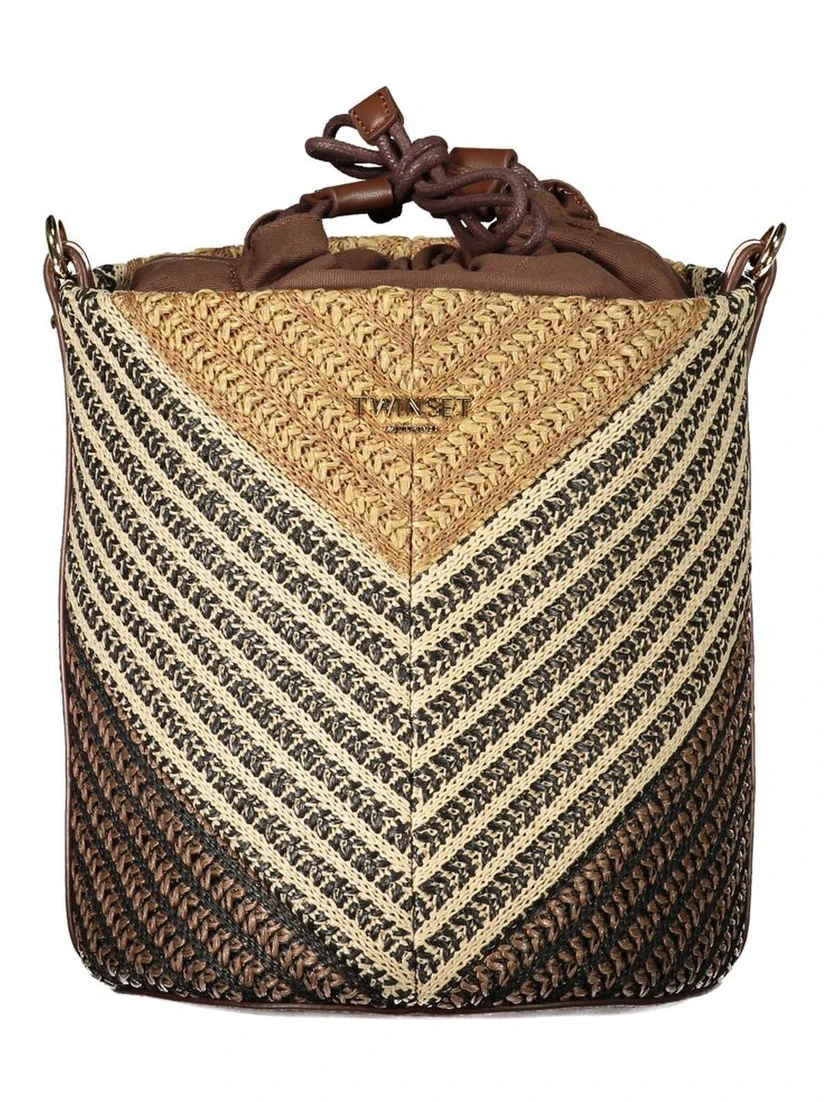 Brown Polyester Handbag