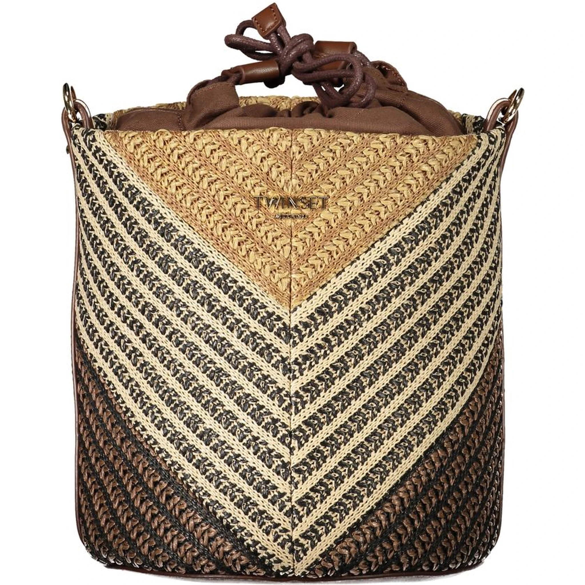 Brown Polyester Handbag