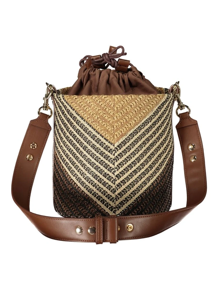 Brown Polyester Handbag