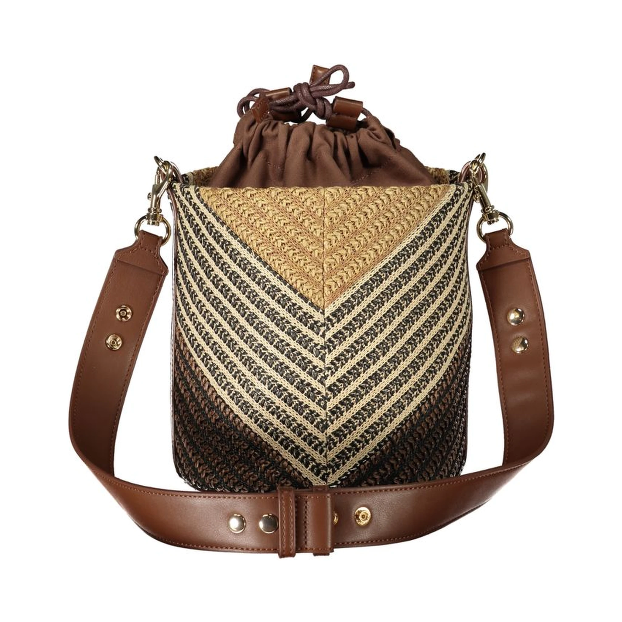 Brown Polyester Handbag