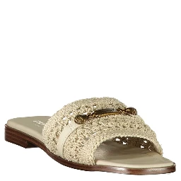 Beige Polyester Slides