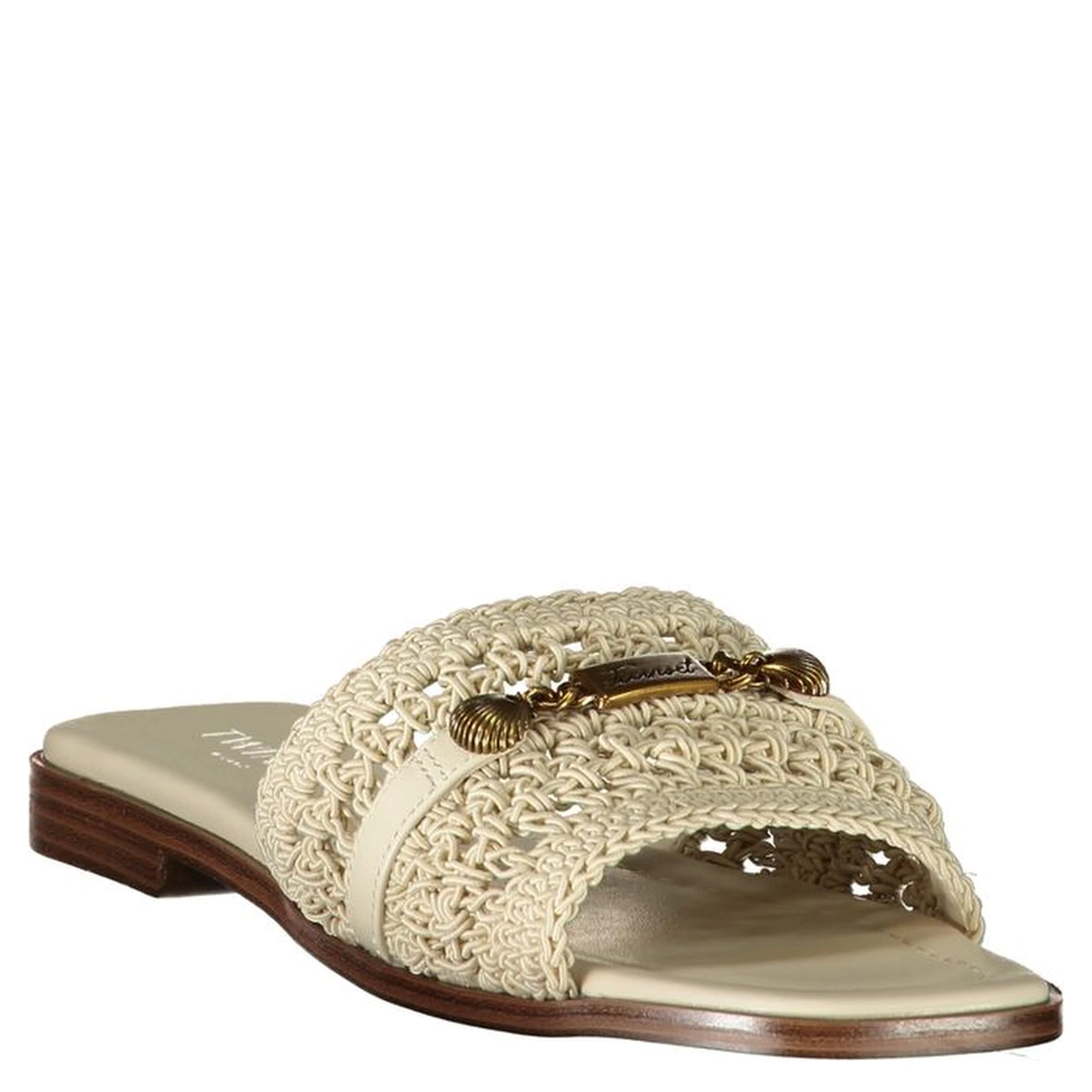 Beige Polyester Slides