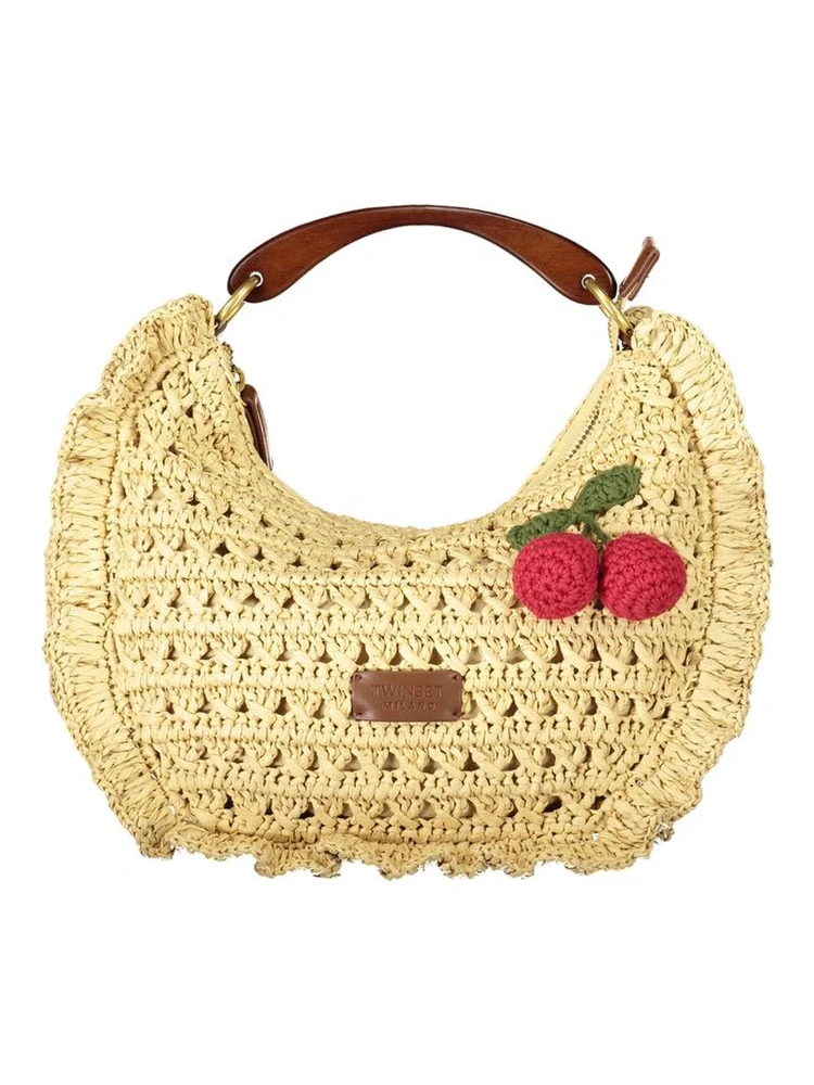 Beige Polyester Handbag