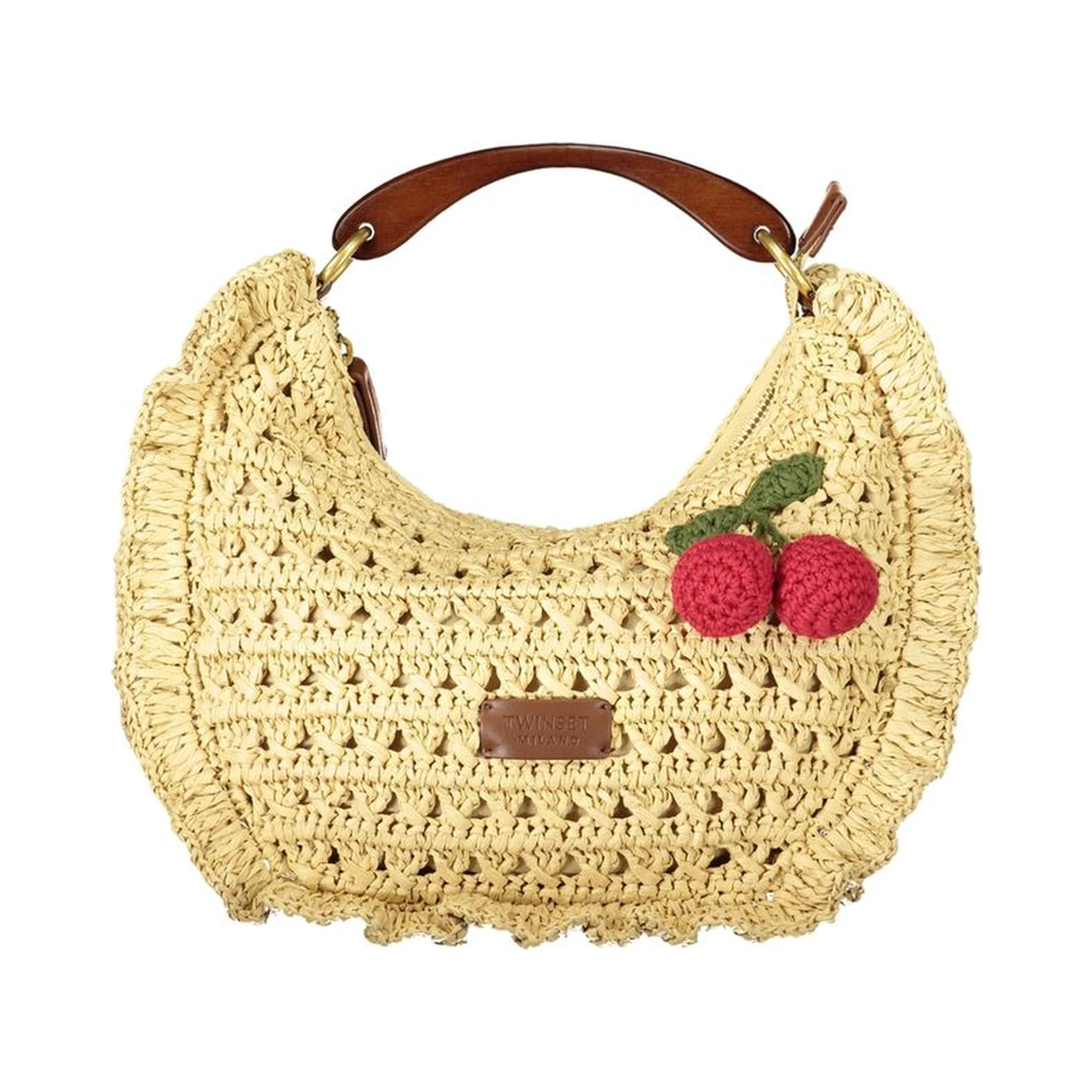 Beige Polyester Handbag