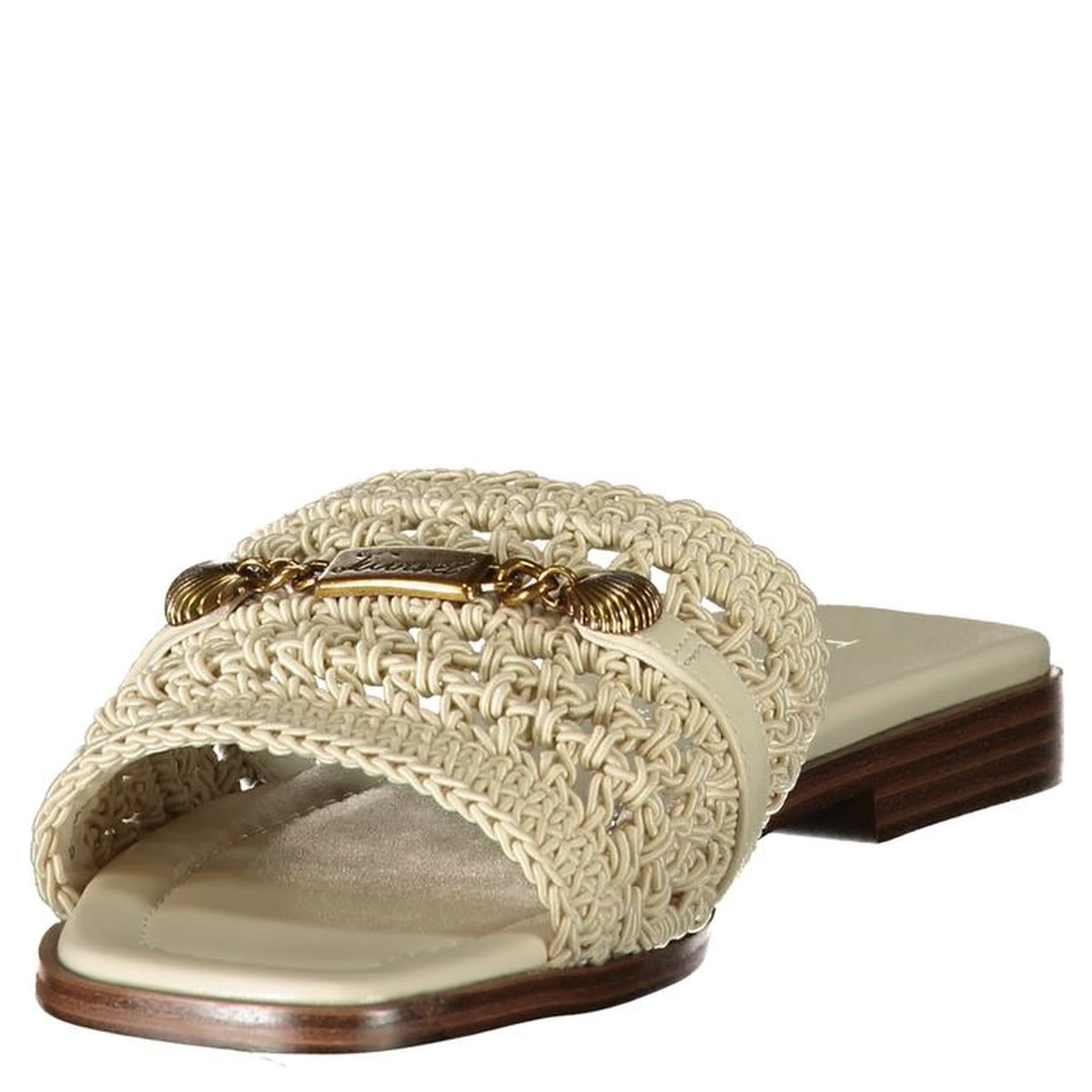 Beige Polyester Slides