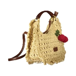 Beige Polyester Handbag