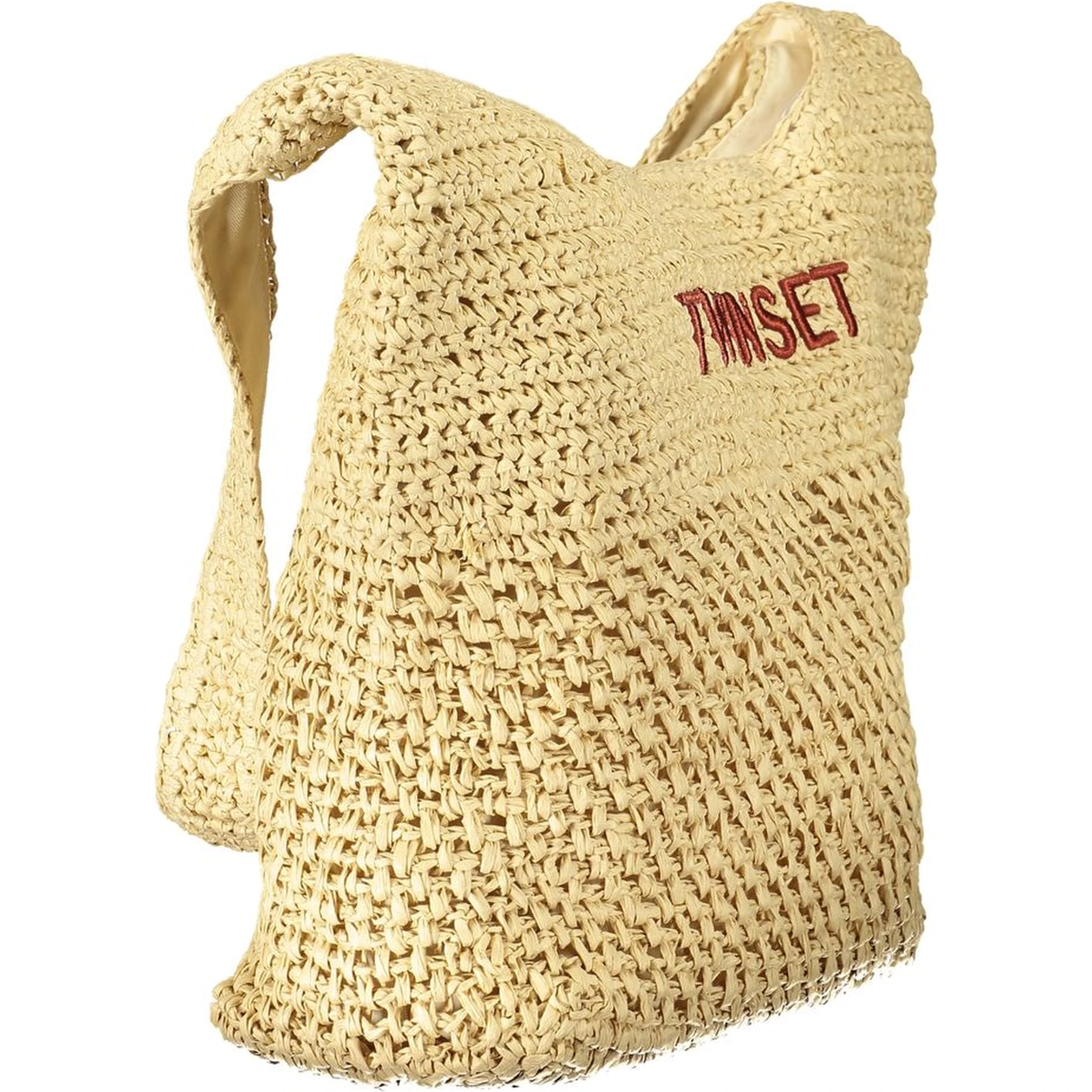 Beige Polyester Handbag