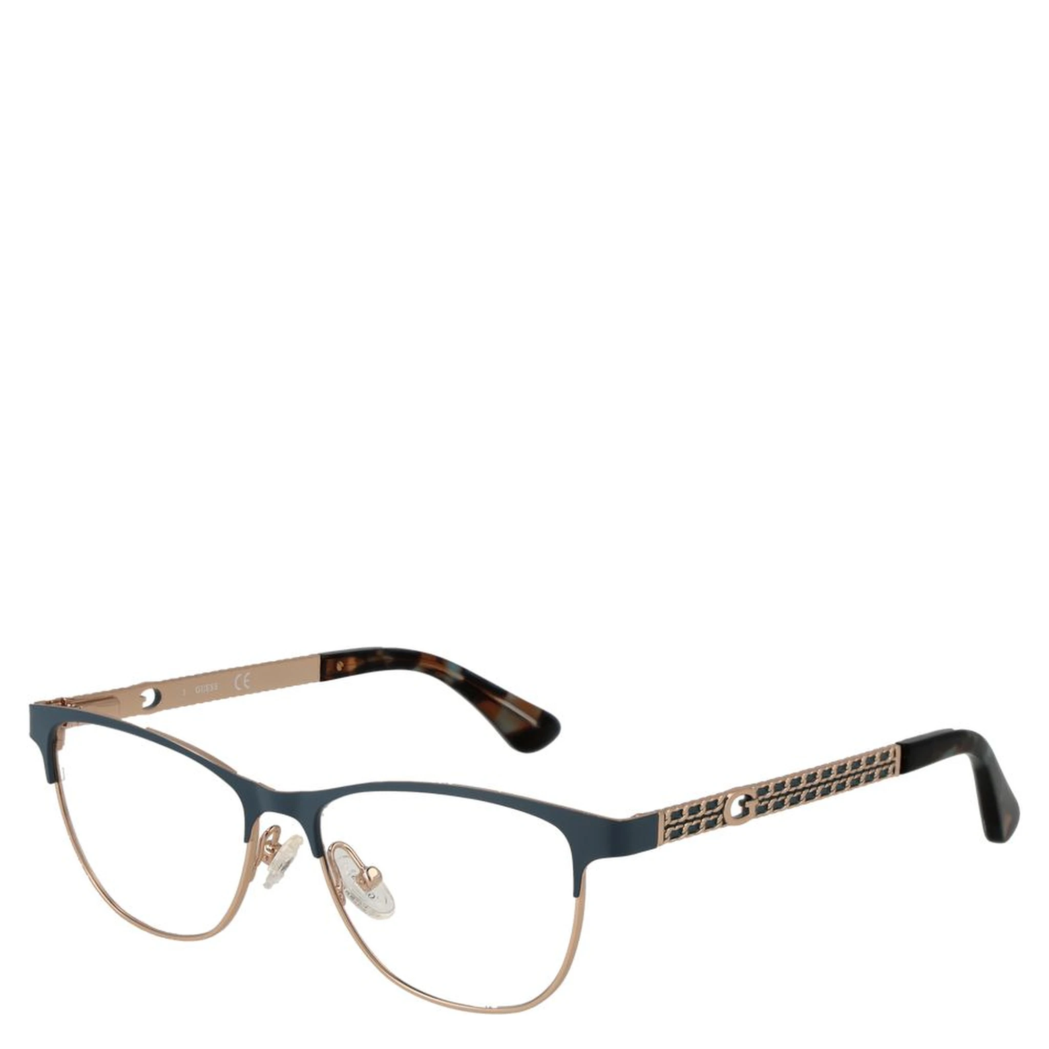 نظارات معدنية بلون الذهب الوردي (إطارات)