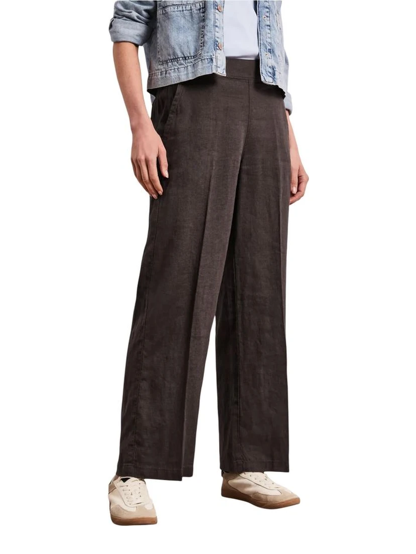 Brown Linen Casual Pants