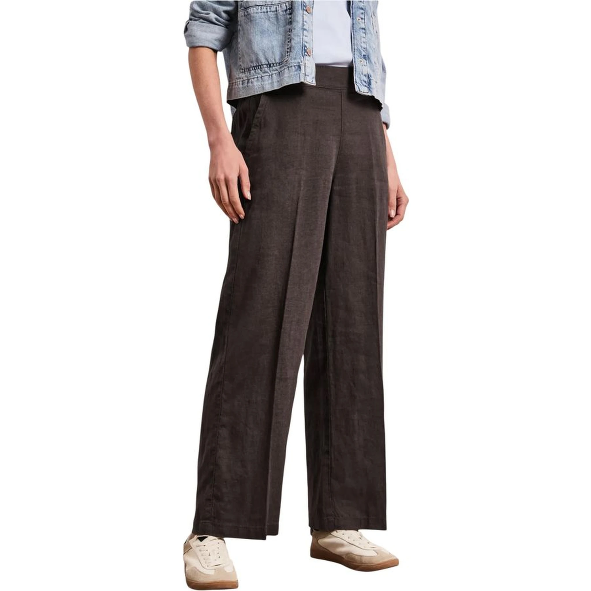 Brown Linen Casual Pants