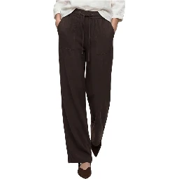 Brown Viscose Casual Pants