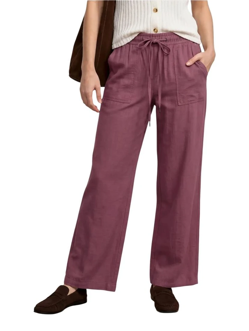 Pink Viscose Casual Pants