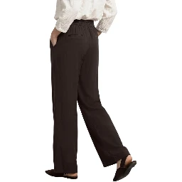 Brown Viscose Casual Pants