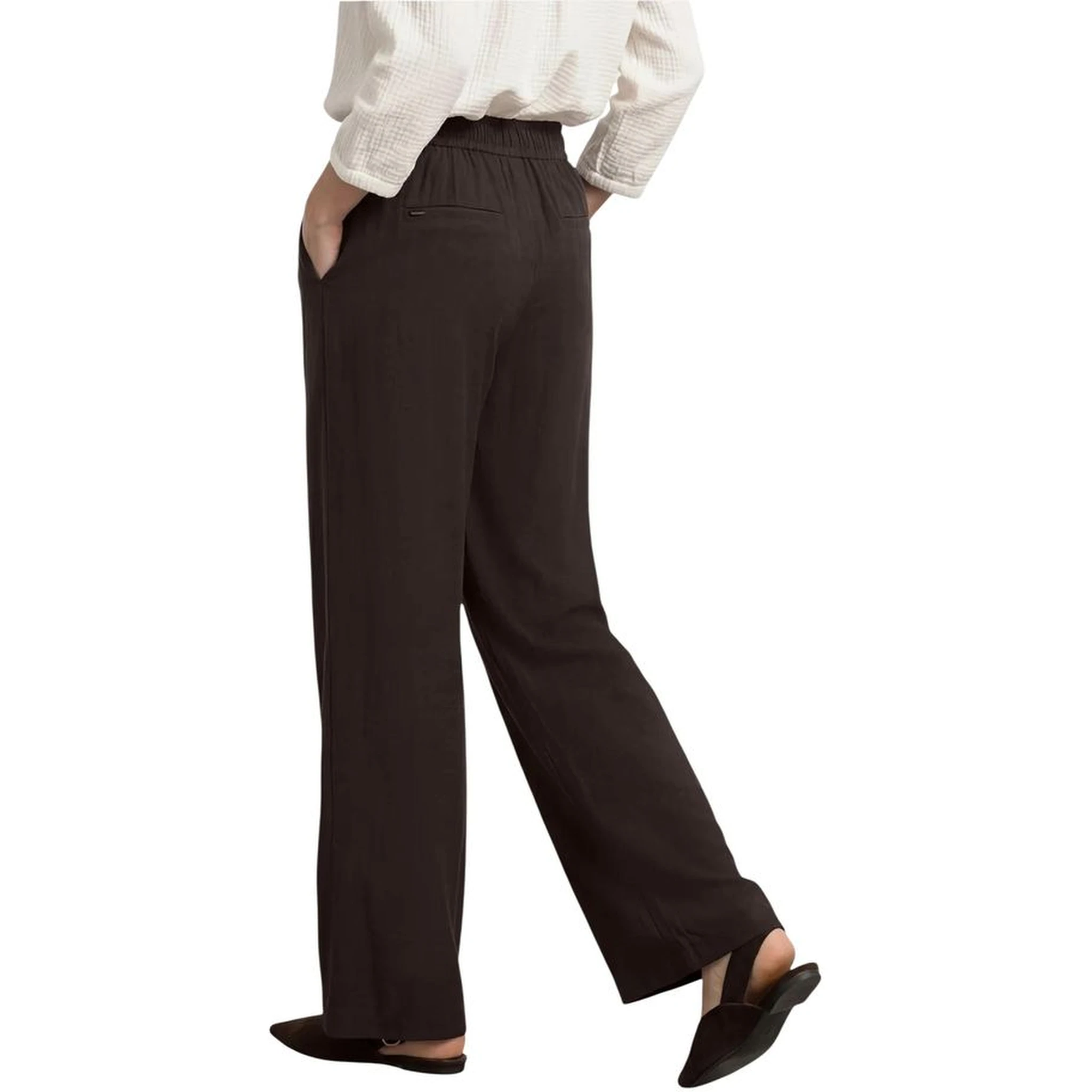 Brown Viscose Casual Pants
