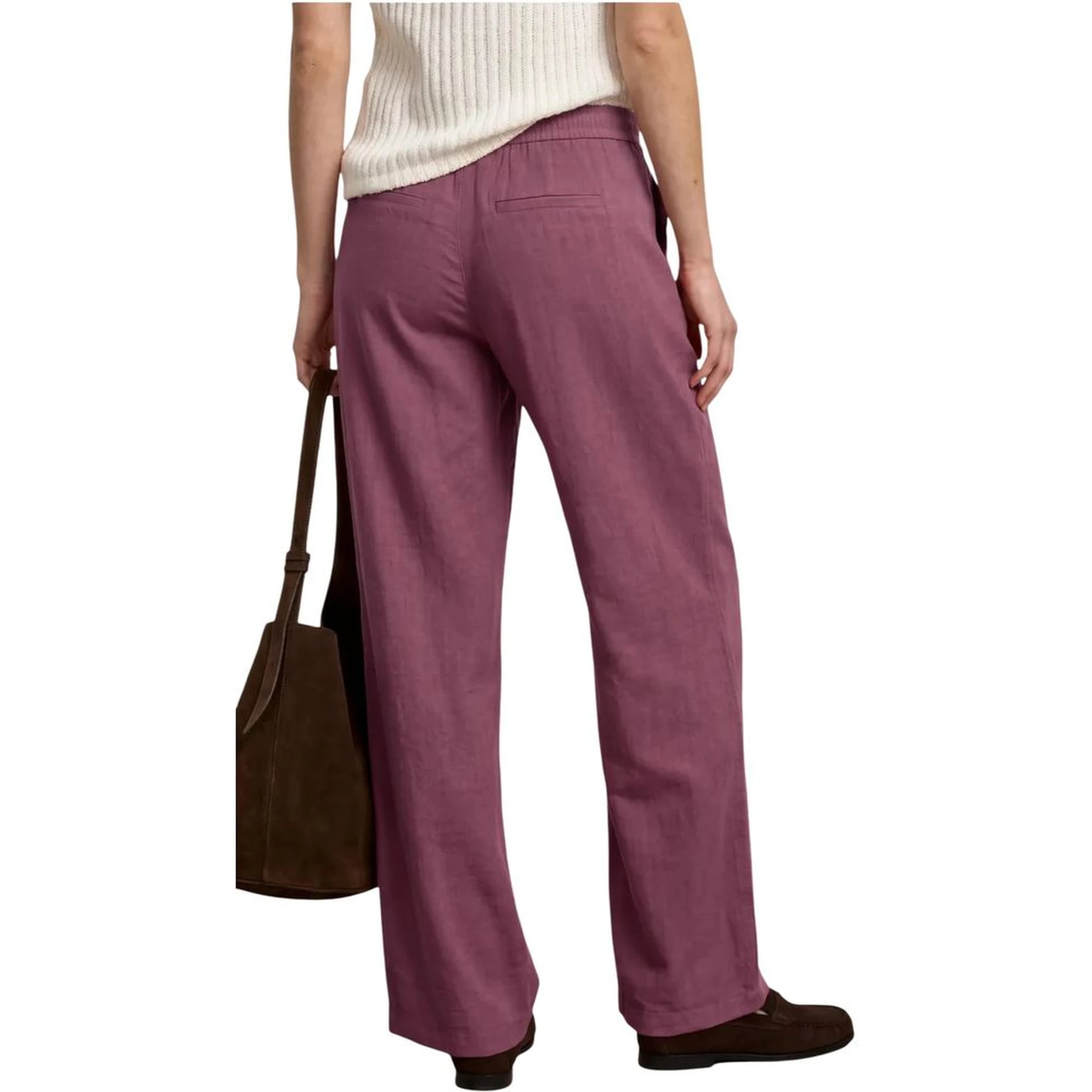Pink Viscose Casual Pants