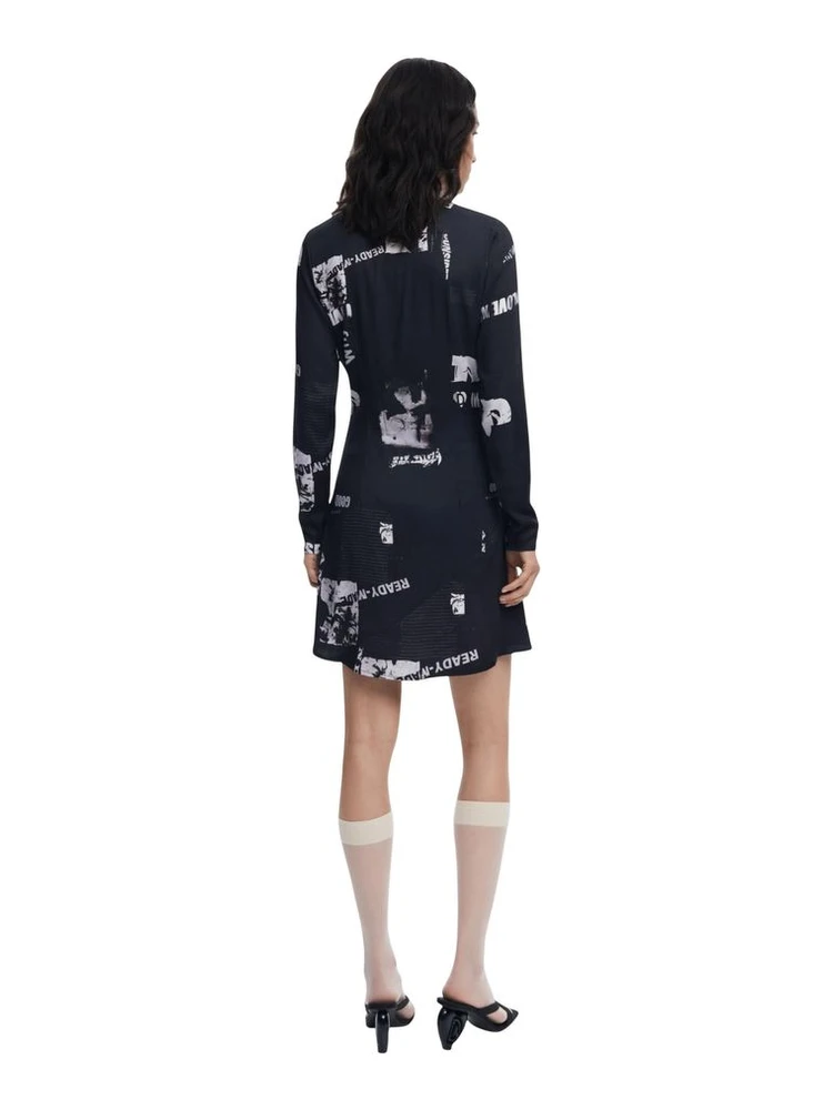 Black Viscose Short Dress alternative
