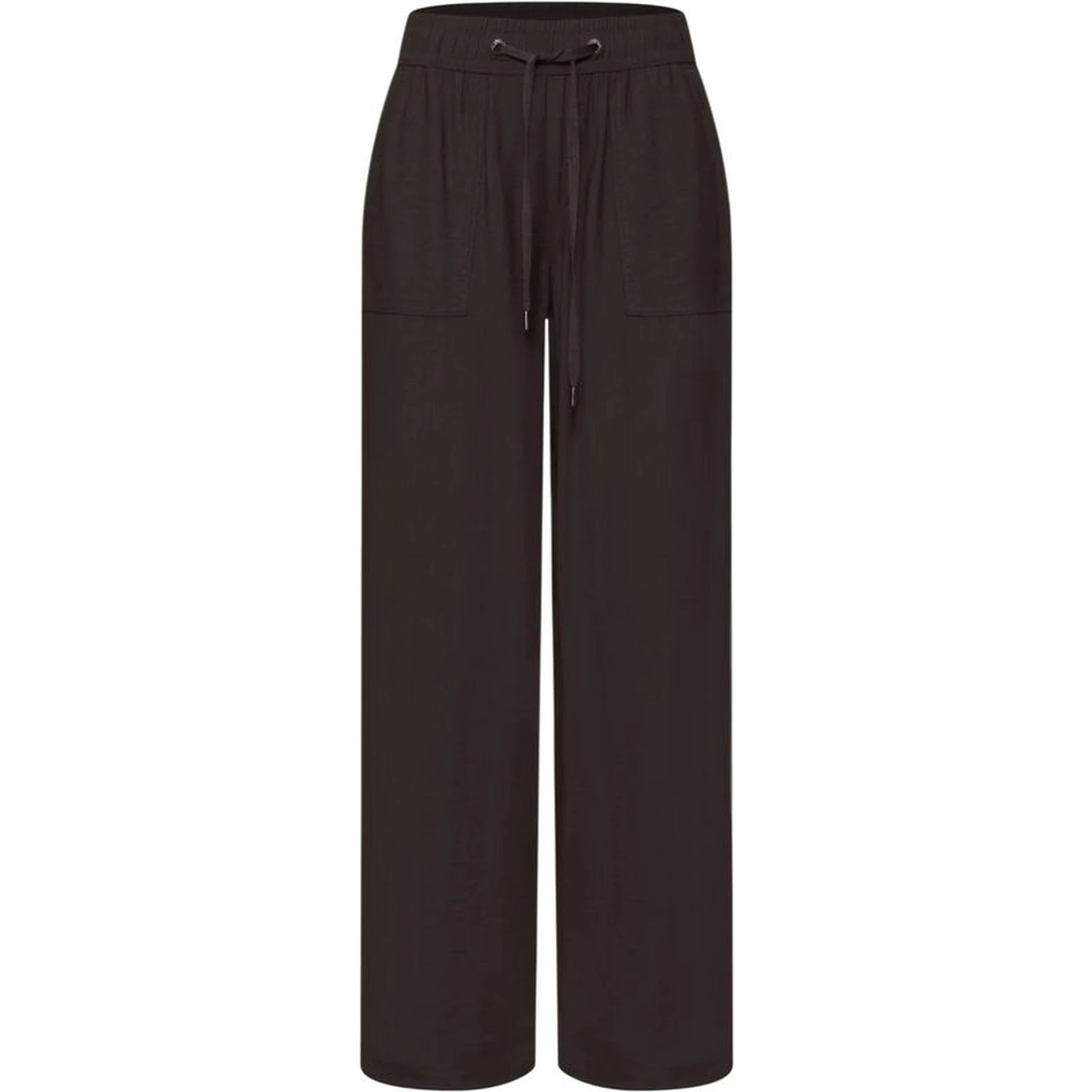 Brown Viscose Casual Pants