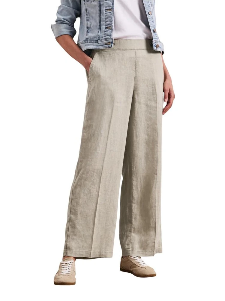 بنطال كتان بيج كاجوال