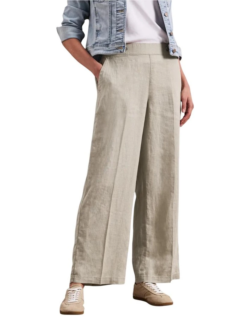 بنطال كتان بيج كاجوال