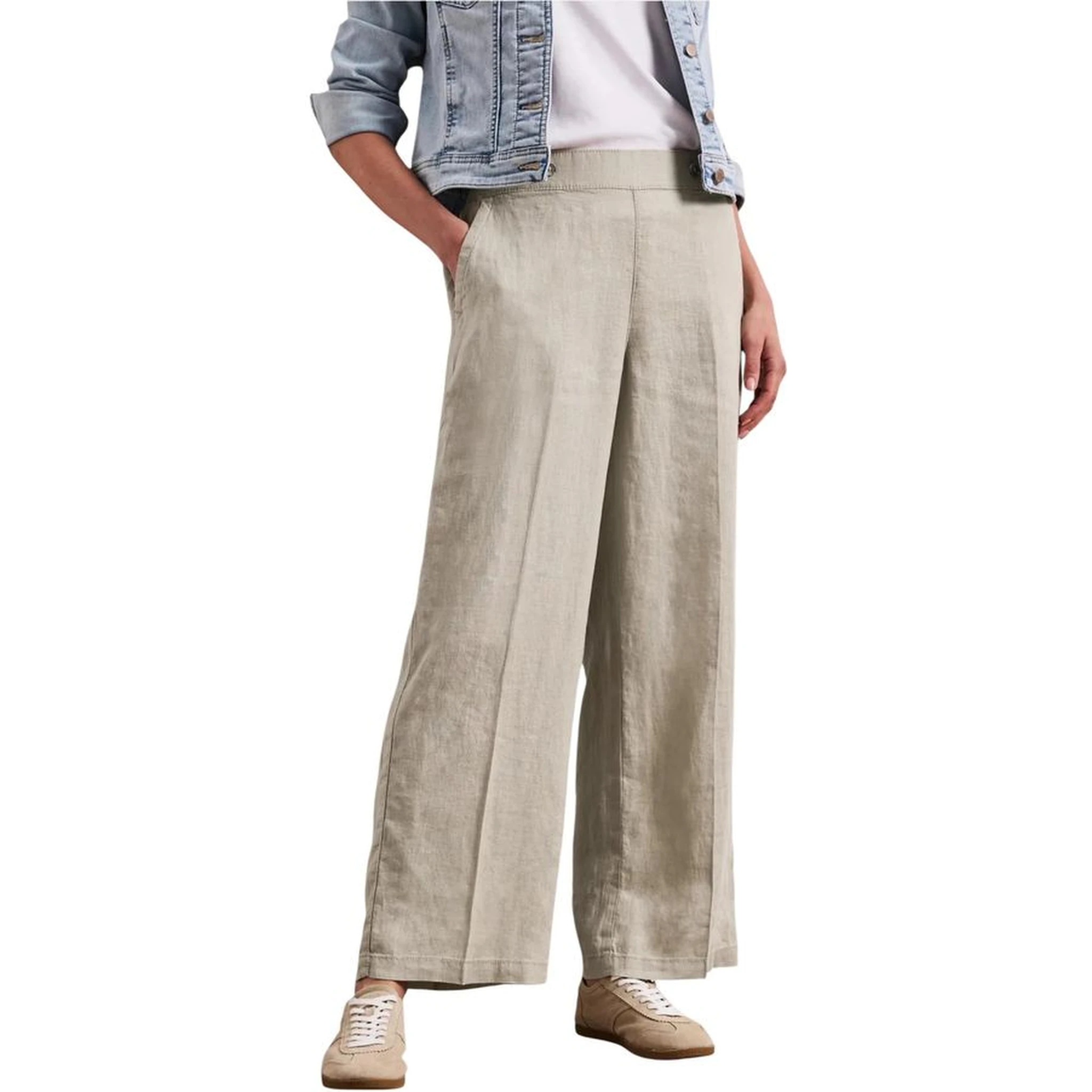 بنطال كتان بيج كاجوال