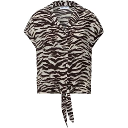 Brown Viscose Shortsleeve Shirt