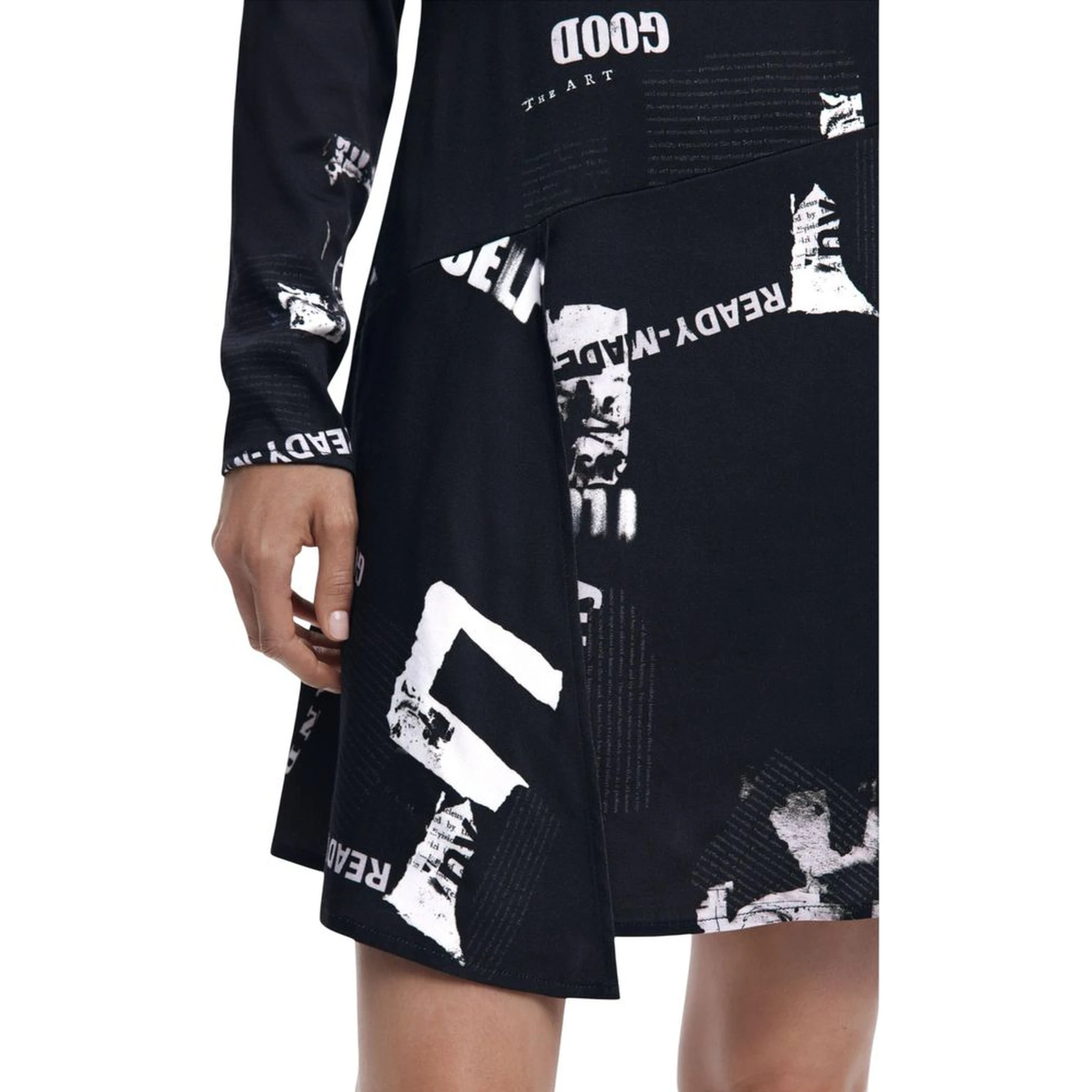 Black Viscose Short Dress