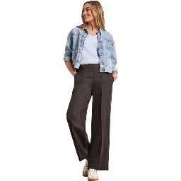 Brown Linen Casual Pants