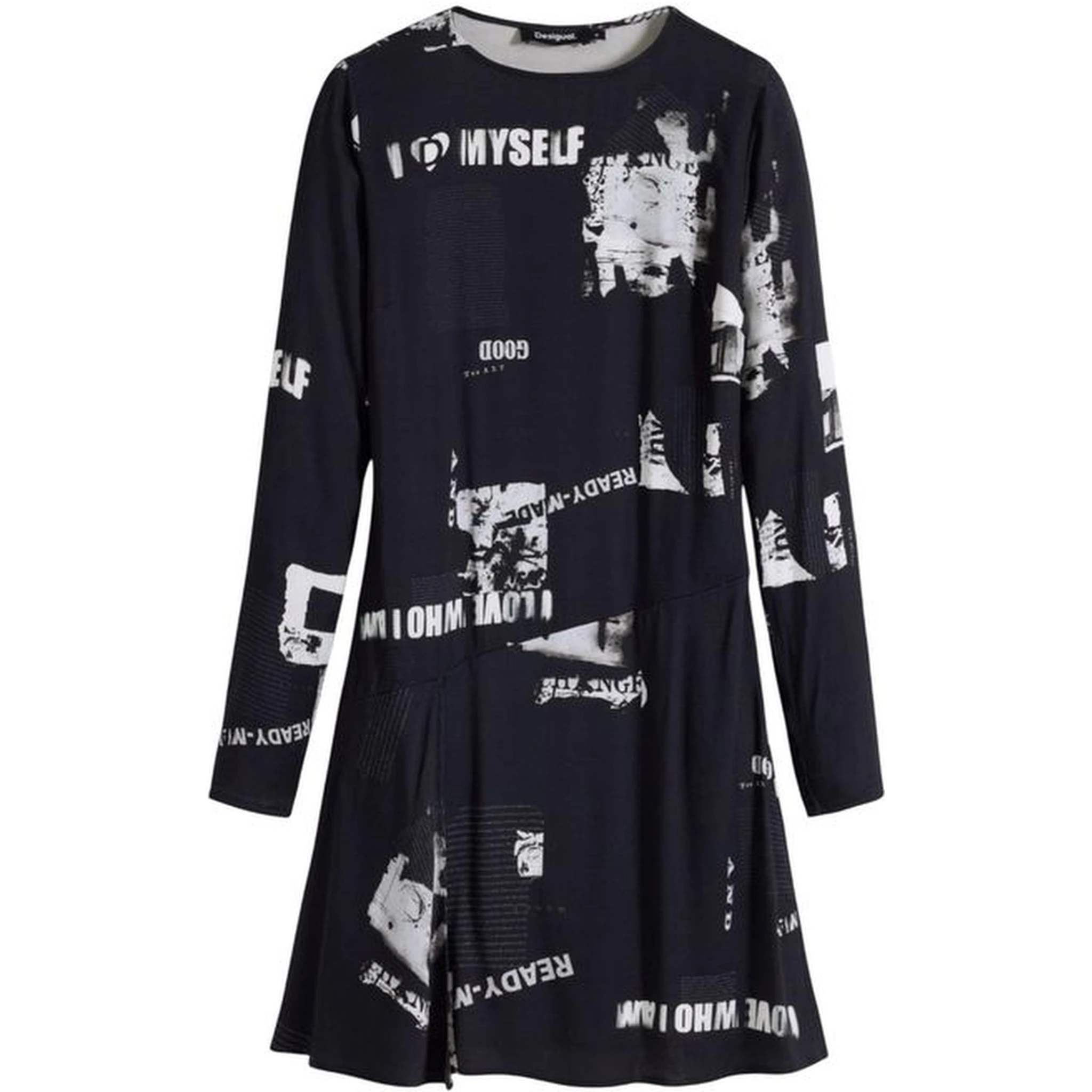 Black Viscose Short Dress