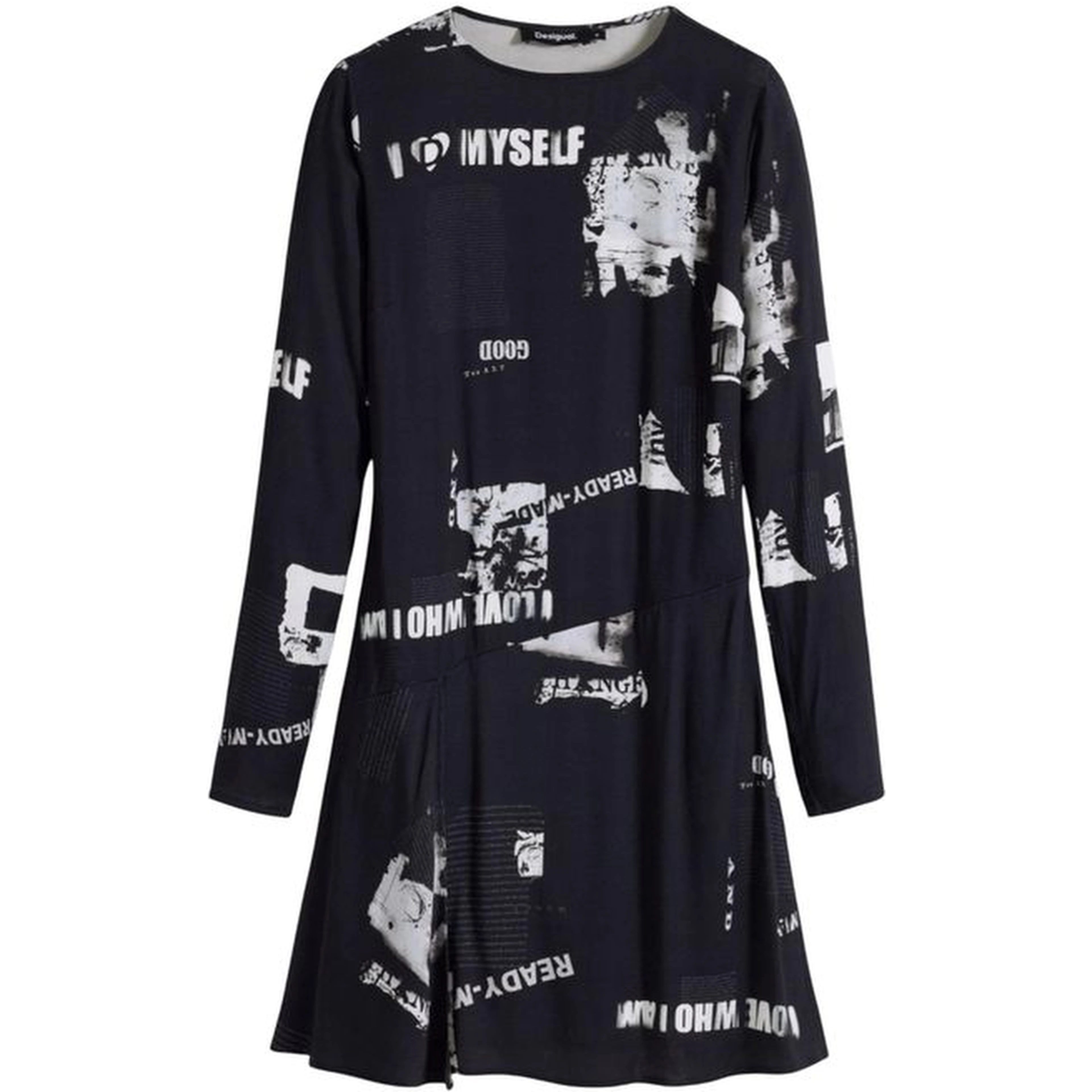 Black Viscose Short Dress