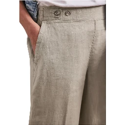 بنطال كتان بيج كاجوال