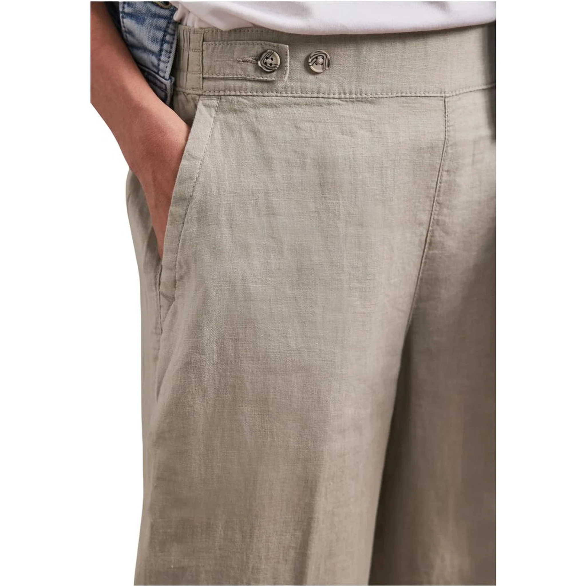 بنطال كتان بيج كاجوال