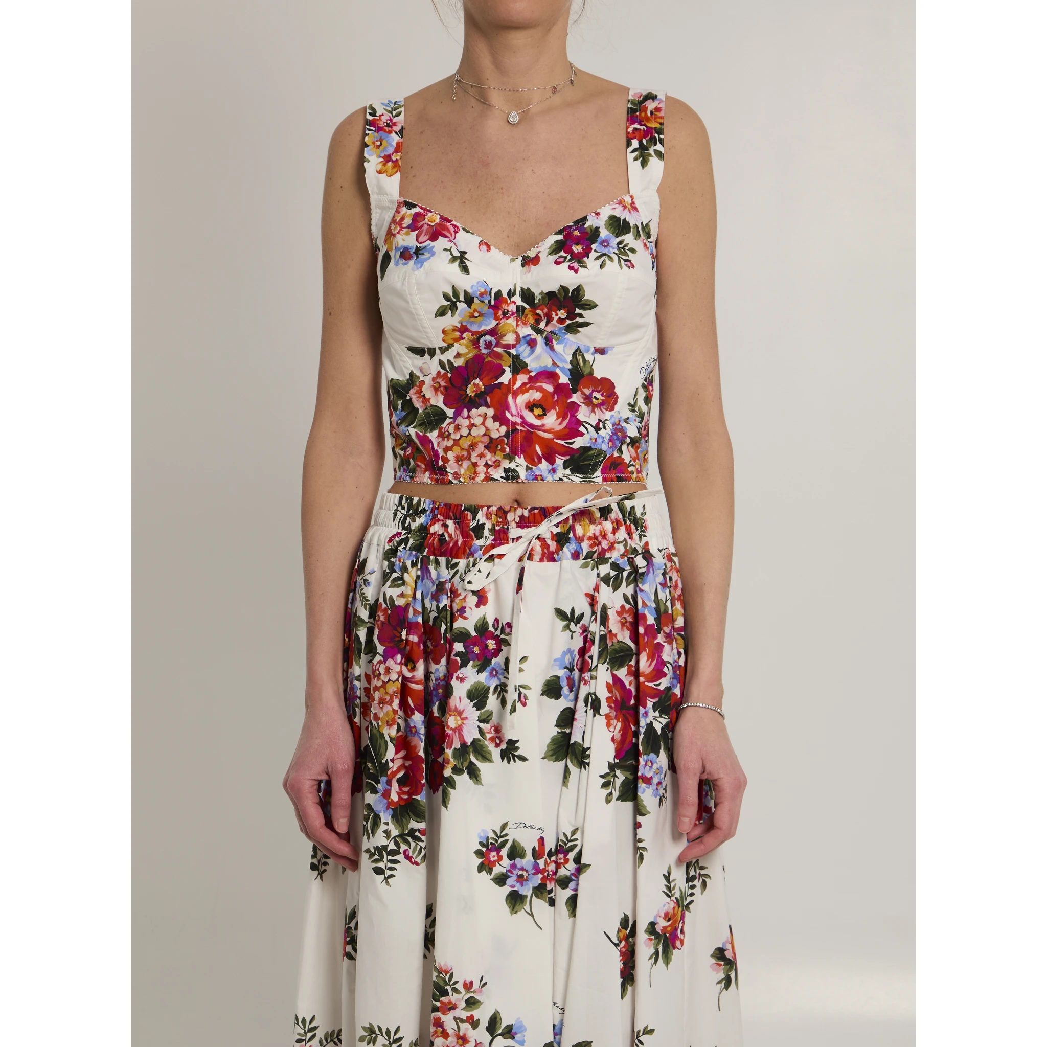 Bustier top with floral print