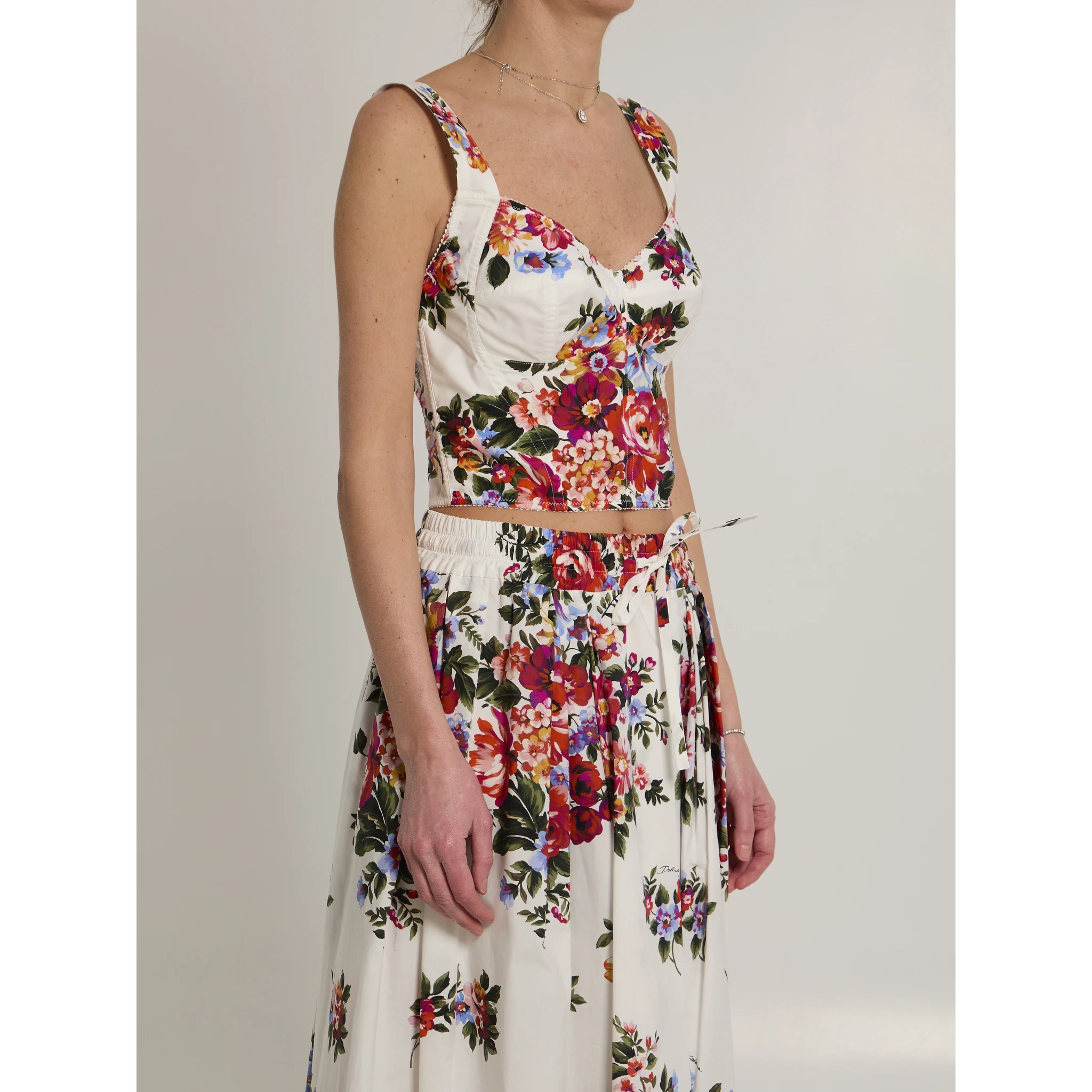 Bustier top with floral print