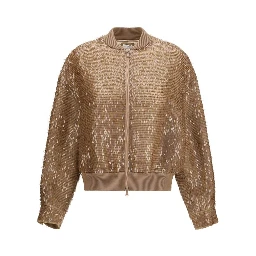 Brown Silk Bomber