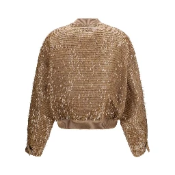 Brown Silk Bomber