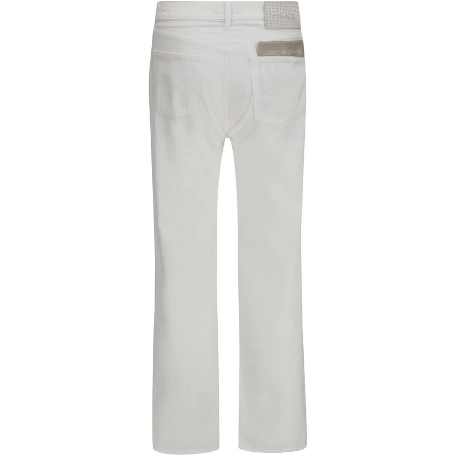 White Cotton Straight-Leg Jeans