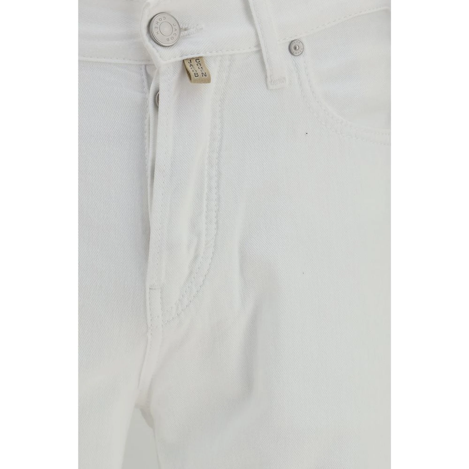 White Cotton Straight-Leg Jeans
